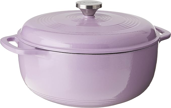 Lodge 6 Quart Enameled Cast Iron Dutch Oven with Lid